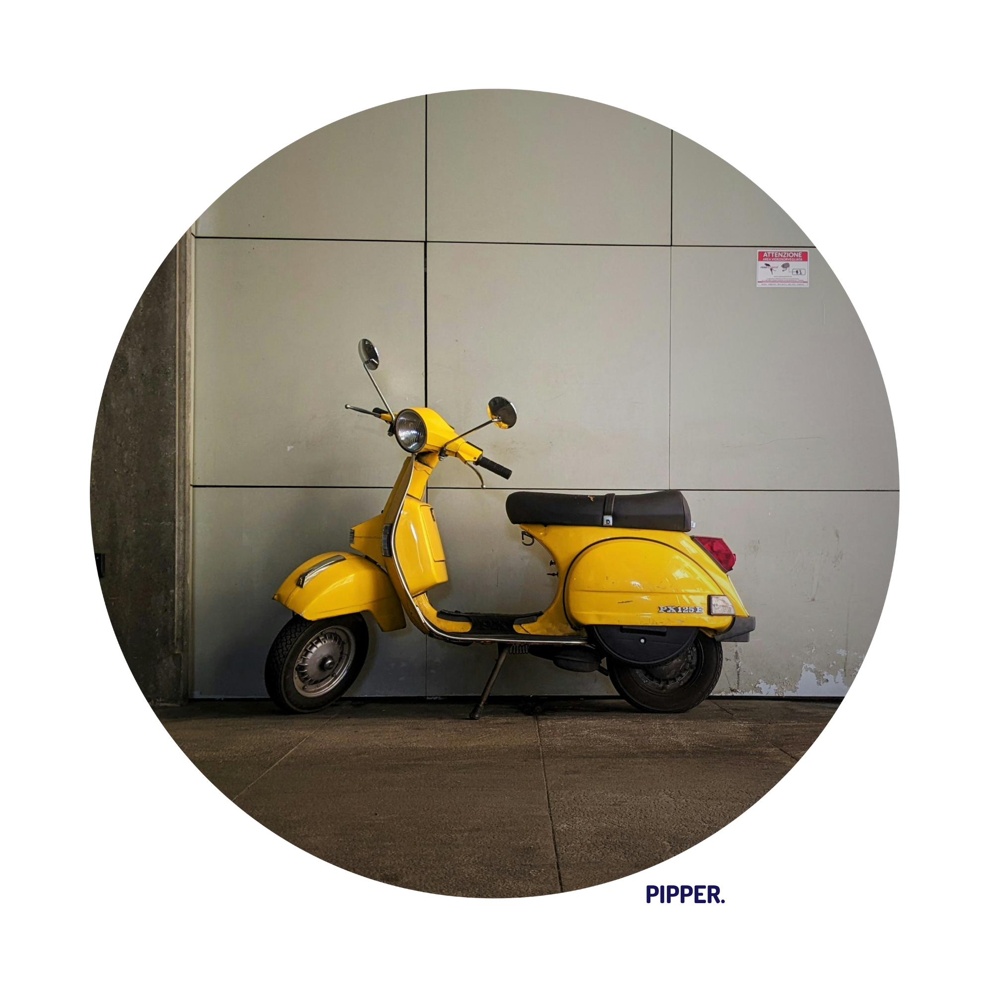 Textil kör alakú falmatrica Vespa